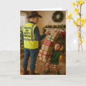Weihnachtskarte - Elf & Sicherheit Karte (Gelbe Blume)