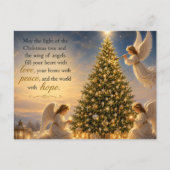 Weihnachtskarte Engel feiern Weihnachten Postkarte (Vorderseite)