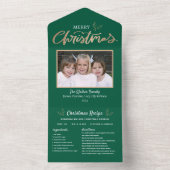 Weihnachtskarte Evergreen Rezept Foto Weihnachten All In One Einladung (Innen Boden)