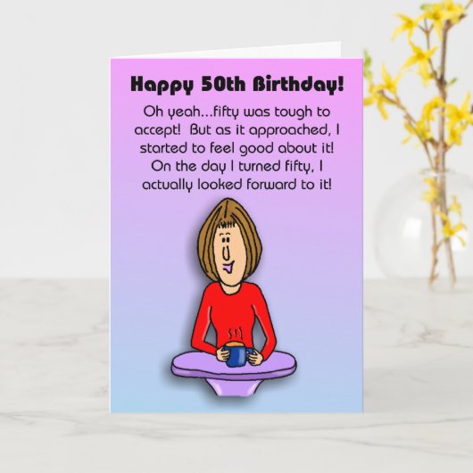 Weihnachtskarte: Feiern 50. Geburtstag Karte (Gelbe Blume)