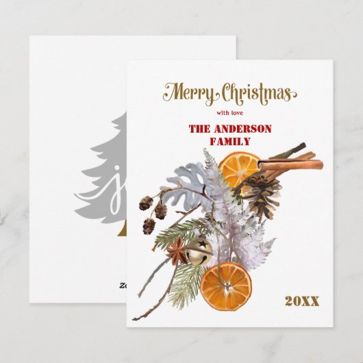 Weihnachtskarte Feiertagskarte (Vorne/Hinten)