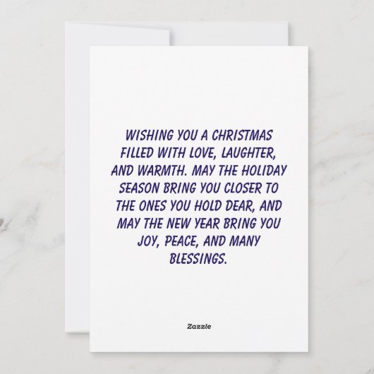 Weihnachtskarte Feiertagskarte (Rückseite)