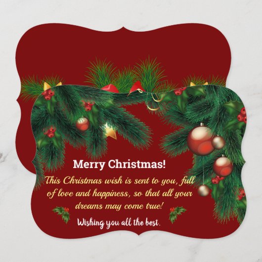 Weihnachtskarte Feiertagskarte (Vorne/Hinten)