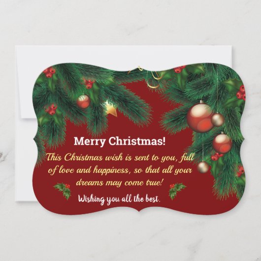 Weihnachtskarte Feiertagskarte (Vorderseite)