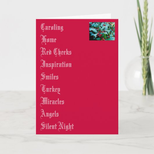 Weihnachtskarte Feiertagskarte (Vorderseite)