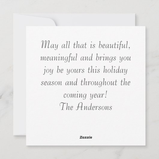 Weihnachtskarte Feiertagskarte (Rückseite)