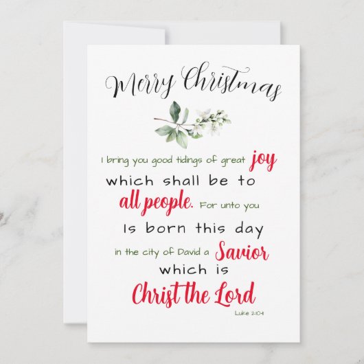 Weihnachtskarte Feiertagskarte (Vorderseite)