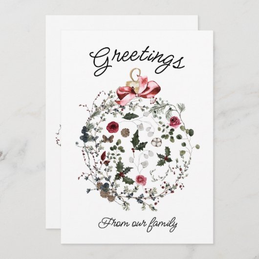 Weihnachtskarte Feiertagskarte (Vorne/Hinten)