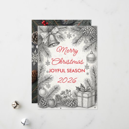 Weihnachtskarte Feiertagskarte (Vorderseite/Rückseite Beispiel)