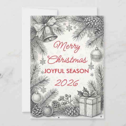 Weihnachtskarte Feiertagskarte (Vorderseite)