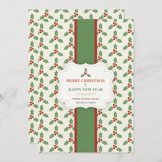 Weihnachtskarte Feiertagskarte (Vorne/Hinten)