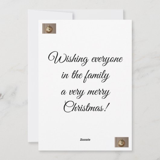 Weihnachtskarte Feiertagskarte (Rückseite)