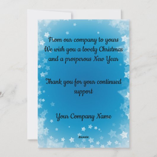 Weihnachtskarte Feiertagskarte (Rückseite)