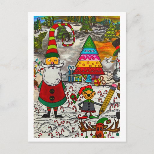 Weihnachtskarte Feiertagspostkarte (Vorderseite)