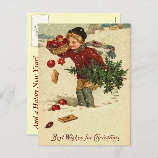 Weihnachtskarte Feiertagspostkarte (Vorne/Hinten)