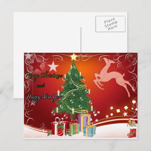 Weihnachtskarte Feiertagspostkarte (Vorne/Hinten)