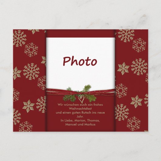 Weihnachtskarte Feiertagspostkarte (Vorderseite)