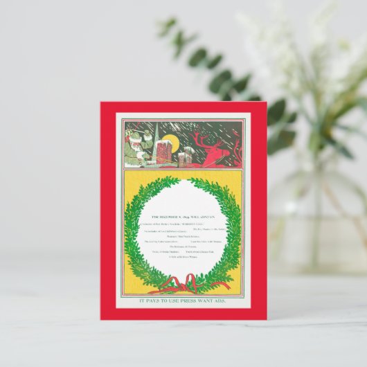 Weihnachtskarte Feiertagspostkarte (Stehend Vorderseite)