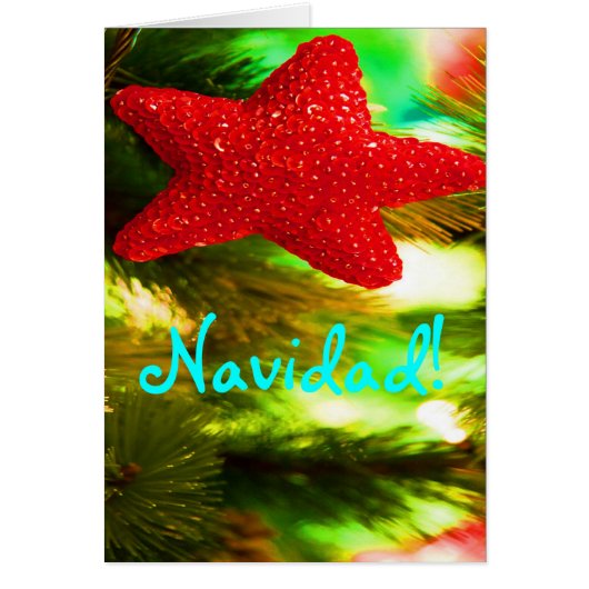 Weihnachtskarte Feliz Navidad Red Star (Vorne)