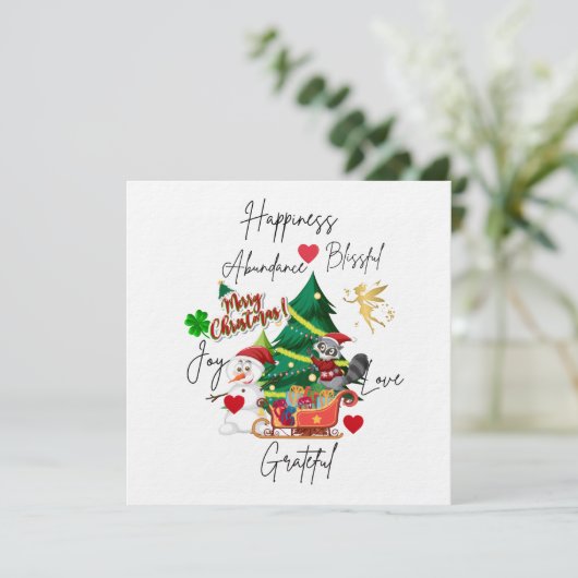 Weihnachtskarte | Festliche Feiertagsgrüße Einladung (Stehend Vorderseite)