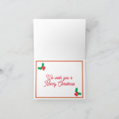 Weihnachtskarte, festlicher Chat mit Hut auf Karte (Innenseite)