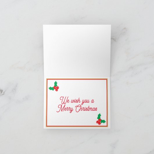 Weihnachtskarte, festlicher Chat mit Hut auf Karte (Innenseite)