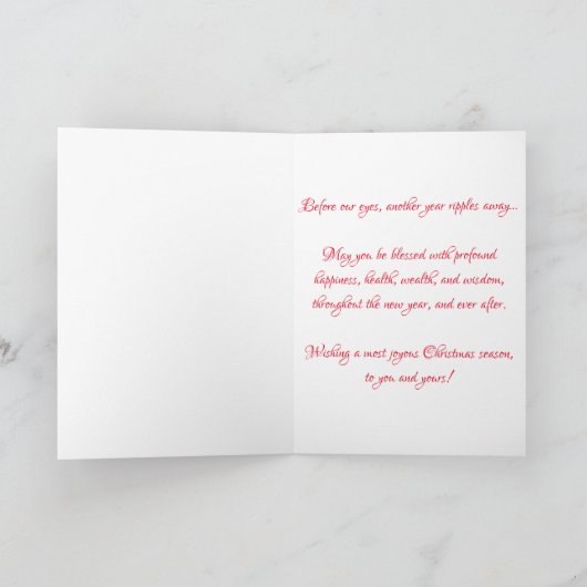 Weihnachtskarte "Firefighter Engel on Tree Top" Karte (Innenseite)