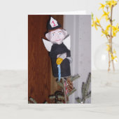 Weihnachtskarte "Firefighter Engel on Tree Top" Karte (Gelbe Blume)