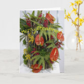 Weihnachtskarte - Flamingoblumen Karte (Gelbe Blume)