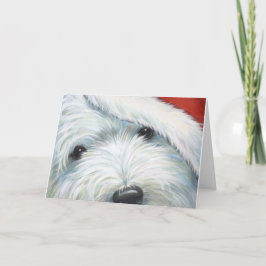 Weihnachtskarte "flockiger Sankt" Westie durch Feiertagskarte