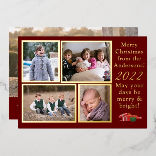 Weihnachtskarte Folien Feiertagskarte (Vorderseite/Rückseite)