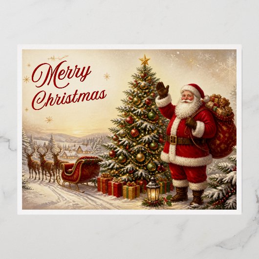 Weihnachtskarte Folien Feiertagspostkarte (Vorderseite)