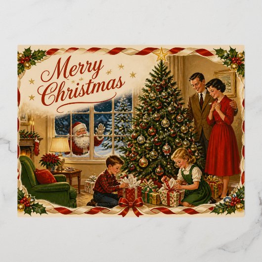Weihnachtskarte Folien Feiertagspostkarte (Vorderseite)