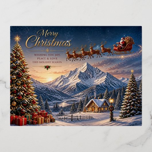Weihnachtskarte Folien Feiertagspostkarte (Vorderseite)