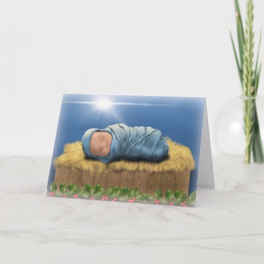 Weihnachtskarte 'Fort im Futtertrog' Dankeskarte (Vorderseite)