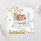 Weihnachtskarte Foto mit Golden Fallern Karte (Vorderseite/Rückseite Beispiel)