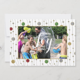 Weihnachtskarte Foto Personalize Card "Ornaments/S Feiertagskarte