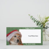 Weihnachtskarte Foto Santa Beagle Feiertagskarte (Stehend Vorderseite)