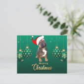 Weihnachtskarte französische Bulldoggen Christmas Postkarte (Stehend Vorderseite)