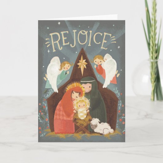 Weihnachtskarte - Freue dich Feiertagskarte (Vorderseite)