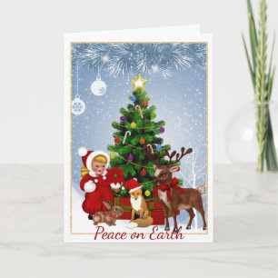 Weihnachtskarte Frieden auf Erden Feiertagskarte