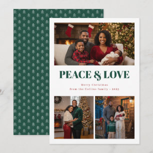 Weihnachtskarte Frieden und Liebe Foto Feiertagskarte