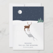 Weihnachtskarte Friedliche Nachtmondstars Hirsche  (Vorderseite)