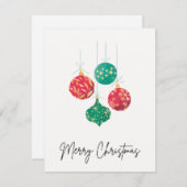 Weihnachtskarte "Frohe Weihnachten" - Ornamente Feiertagskarte (Vorne/Hinten)