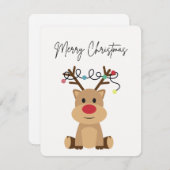 Weihnachtskarte "Frohe Weihnachten" - Rentier Feiertagskarte (Vorne/Hinten)