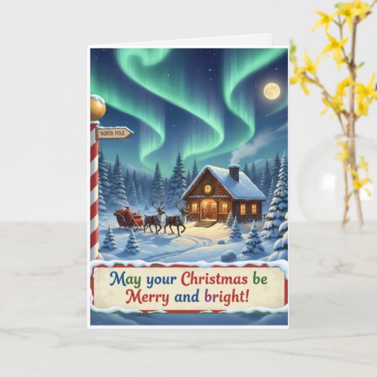 Weihnachtskarte - Fröhliches und helles Herz Karte (Gelbe Blume)