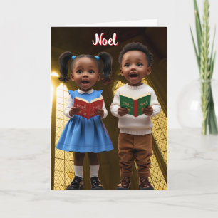 Weihnachtskarte für afroamerikanische Kinder Feiertagskarte