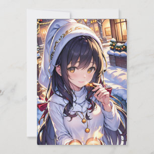 Weihnachtskarte für Anime Style Feiertagskarte