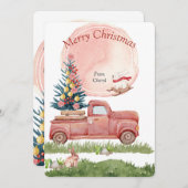 Weihnachtskarte für Aquarellen Save The Date (Vorne/Hinten)