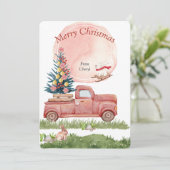 Weihnachtskarte für Aquarellen Save The Date (Stehend Vorderseite)